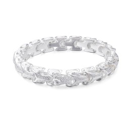 Titanium Mode Sieraden Drakenschubben Cool Heren Armband Vintage Verzilverde Kiel Armband