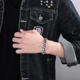Modieuze Gepolijste Chique Titanium Armband Voor Heren