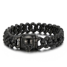 Vintage Gegalvaniseerde, Veelkleurige Schedel-Titanium Armband Voor Heren