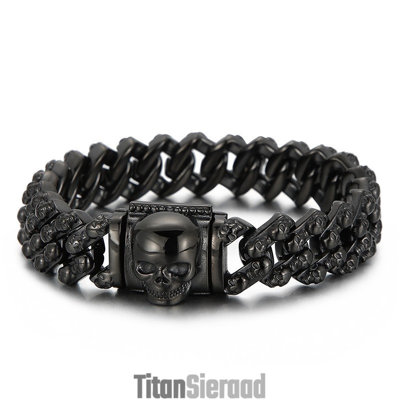 Vintage Gegalvaniseerde, Veelkleurige Schedel-Titanium Armband Voor Heren Vintage Gegalvaniseerde, Veelkleurige Schedel-Titanium Armband Voor Heren