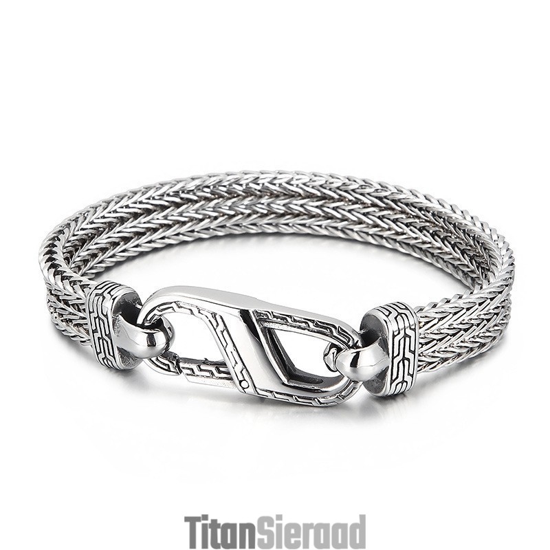 Vintage Titanium Armband Met Drakenbotpatroon Voor Heren Vintage Titanium Armband Met Drakenbotpatroon Voor Heren