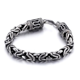 Vintage Mode Chique Ring Sluiting Kiel Vrede Patroon Titanium Heren Armband Voor Cadeaus