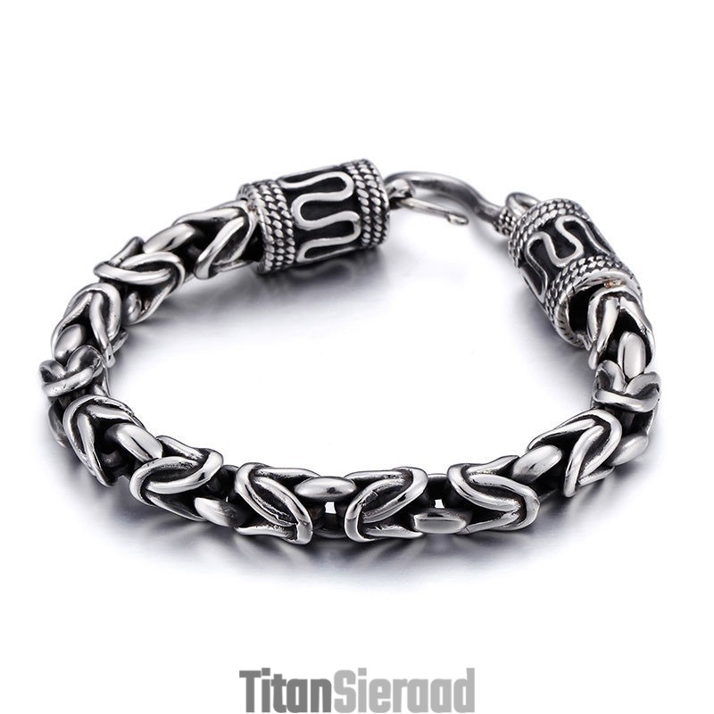 Vintage Mode Chique Ring Sluiting Kiel Vrede Patroon Titanium Heren Armband Voor Cadeaus Vintage Mode Chique Ring Sluiting Kiel Vrede Patroon Titanium Heren Armband Voor Cadeaus