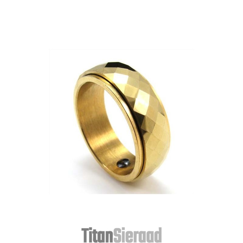 Nieuwe Stijl Gouden Facetgeslepen Wolfraam Ring Nieuwe Stijl Gouden Facetgeslepen Wolfraam Ring