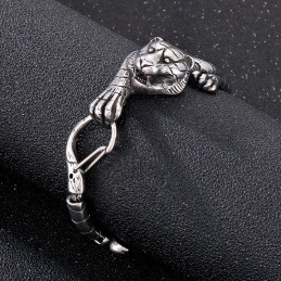 Coole Antieke Gouden Tijger Titanium Armband Voor Heren
