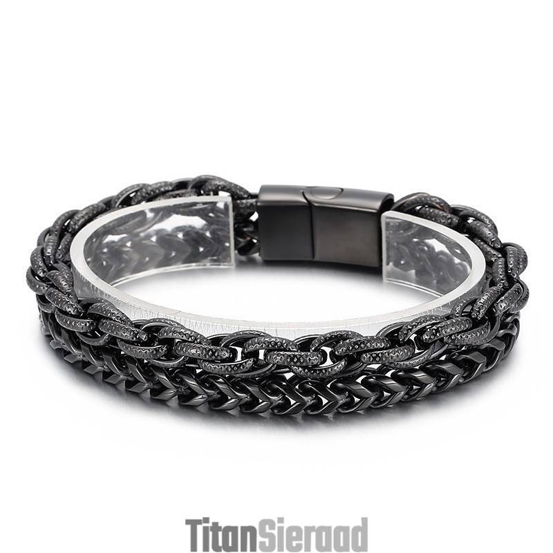 Mode Vacuümplating Dubbellaags Titanium Armband Voor Heren Mode Vacuümplating Dubbellaags Titanium Armband Voor Heren