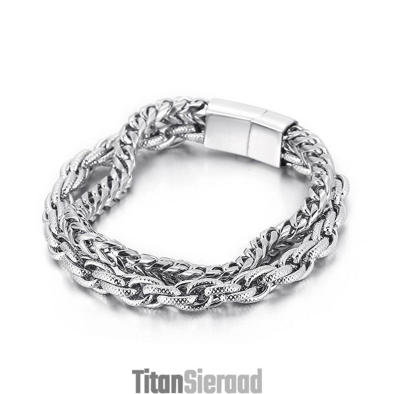 Mode Vacuümplating Dubbellaags Titanium Armband Voor Heren Mode Vacuümplating Dubbellaags Titanium Armband Voor Heren