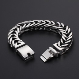 Coole V-Vormige Dubbellaagse Dikke Titanium Herenarmband