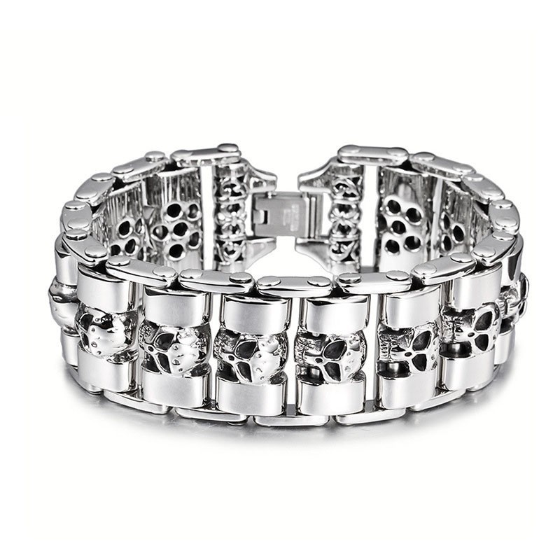 Chique Stijl Schedel Titanium Armband Voor Heren Chique Stijl Schedel Titanium Armband Voor Heren