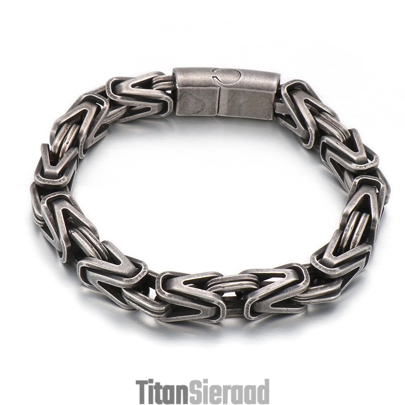 Coole Rock Hip Hop V-Vormige Titanium Armband Voor Heren