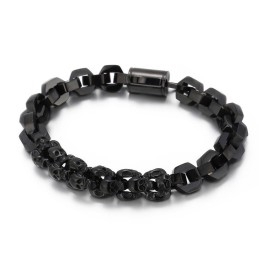 Gesplitste Schedel Polygoon Vergulde Titanium Armband Voor Heren