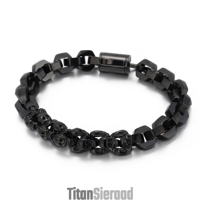 Gesplitste Schedel Polygoon Vergulde Titanium Armband Voor Heren Gesplitste Schedel Polygoon Vergulde Titanium Armband Voor Heren