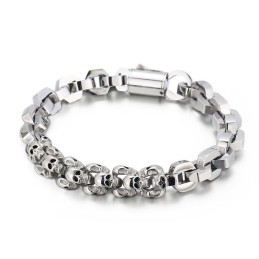 Gesplitste Schedel Polygonale Titanium Armband Voor Heren