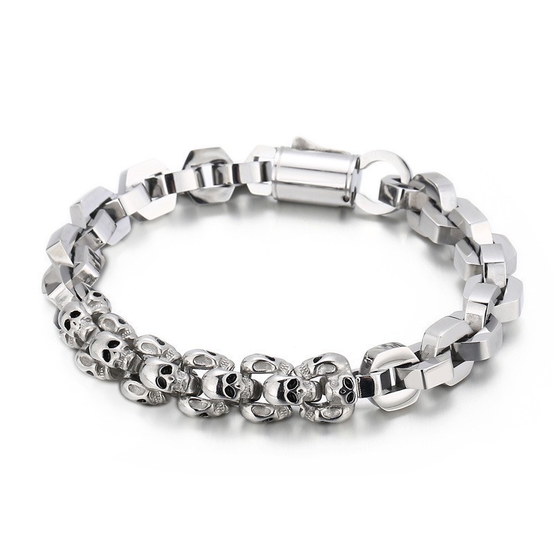 Gesplitste Schedel Polygonale Titanium Armband Voor Heren Gesplitste Schedel Polygonale Titanium Armband Voor Heren