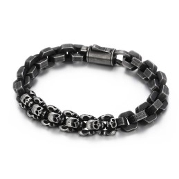 Gesplitste Schedel Polygonale Titanium Armband Voor Heren