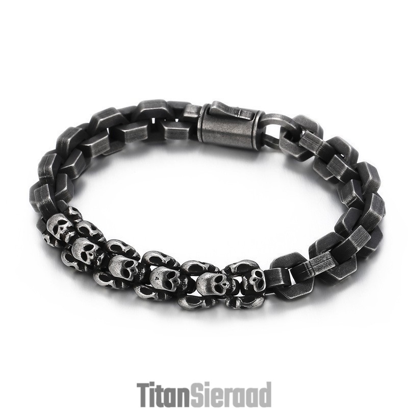 Gesplitste Schedel Polygonale Titanium Armband Voor Heren Gesplitste Schedel Polygonale Titanium Armband Voor Heren