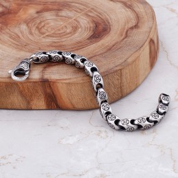 Titanium Retro Sieraden Coole Bloem Holle Chique Titanium Armband Voor Heren