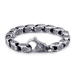 Titanium Retro Sieraden Coole Bloem Holle Chique Titanium Armband Voor Heren