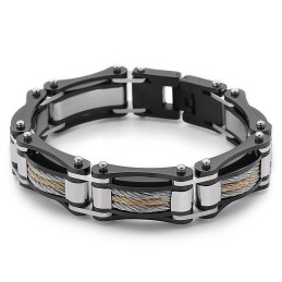 Rock Hip-Hop Twist Chain Titanium Biker Armband Voor Heren