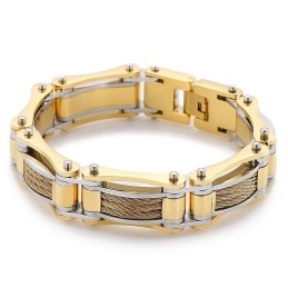 Rock Hip-Hop Twist Chain Titanium Biker Armband Voor Heren