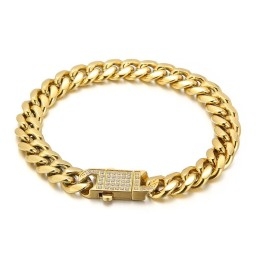 Cubaanse Ketting Met Diamanten Titanium Armband Voor Heren