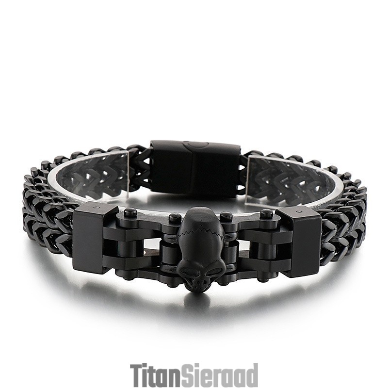 Coole Hip Hop Skull Titanium Armband Voor Heren Coole Hip Hop Skull Titanium Armband Voor Heren