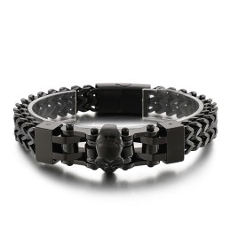 Coole Heren Hiphop Schedel Titanium Armband