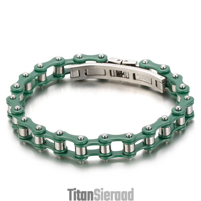 Modieuze, Coole, Veelkleurige Titanium Fietsarmband Voor Heren
