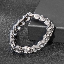Retro Pop Cool Rock Hip Hop Stijl Bloemen Heren Titanium Armband