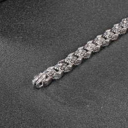 Retro Pop Cool Rock Hip Hop Stijl Bloemen Heren Titanium Armband