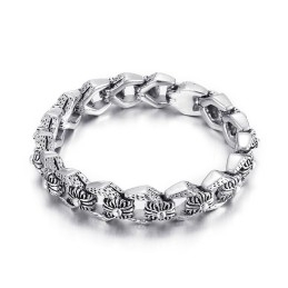 Retro Pop Cool Rock Hip Hop Stijl Bloemen Heren Titanium Armband