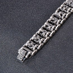 Retro Cool Dragon Bike Chain Heren Titanium Armband