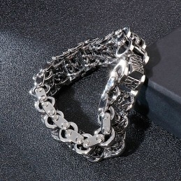 Retro Cool Dragon Bike Chain Heren Titanium Armband