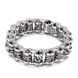 Retro Cool Dragon Bike Chain Heren Titanium Armband