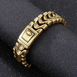 Vintage Stoere Heren Titanium Armband Met Drakenbot
