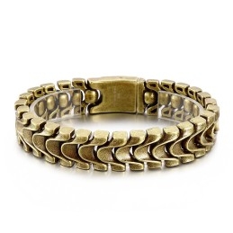 Vintage Stoere Heren Titanium Armband Met Drakenbot