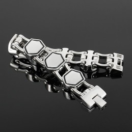 Coole, Modieuze, Geometrische Titanium Herenarmband