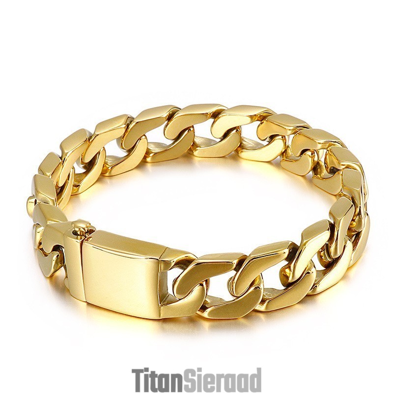 Mode Hiphop Heren Bronzen Titanium Armband