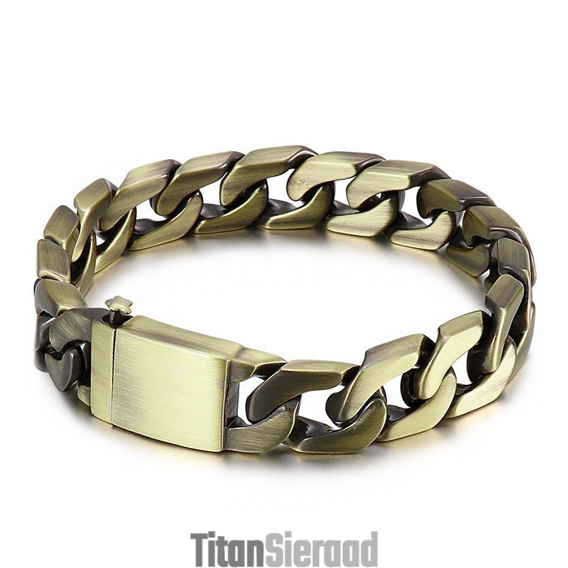 Mode Hiphop Heren Bronzen Titanium Armband
