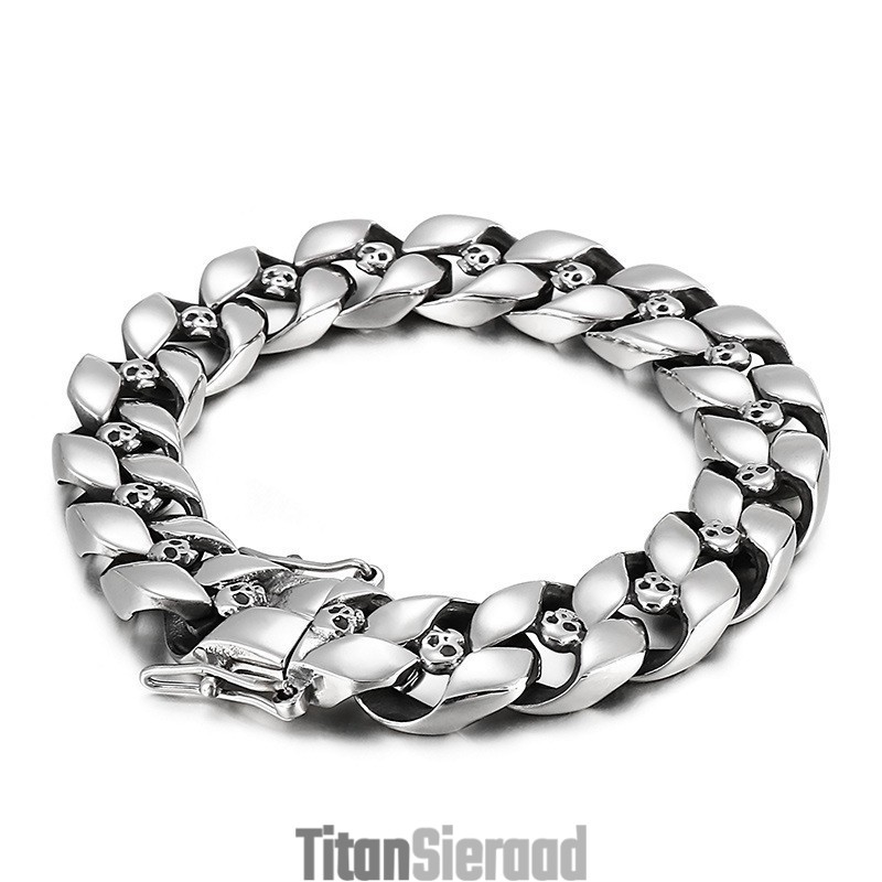 Mode Hip Hop Titanium Schedel Armband Voor Heren Mode Hip Hop Titanium Schedel Armband Voor Heren