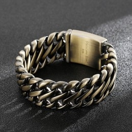 Mode Dikke Bronzen 8 Titanium Armband
