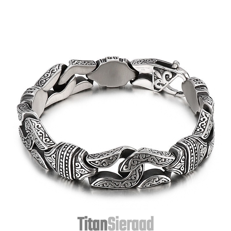 Retro Geometrische Herenarmband Chique Titanium Armband Retro Geometrische Herenarmband Chique Titanium Armband