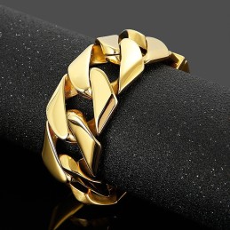 Mode Gouden 31 Mm Brede Coole Titanium Hiphop Armband