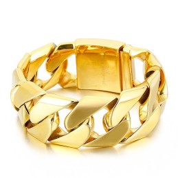 Mode Gouden 31 Mm Brede Coole Titanium Hiphop Armband