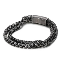 Vierkante Dubbellaagse Heren Titanium Armband