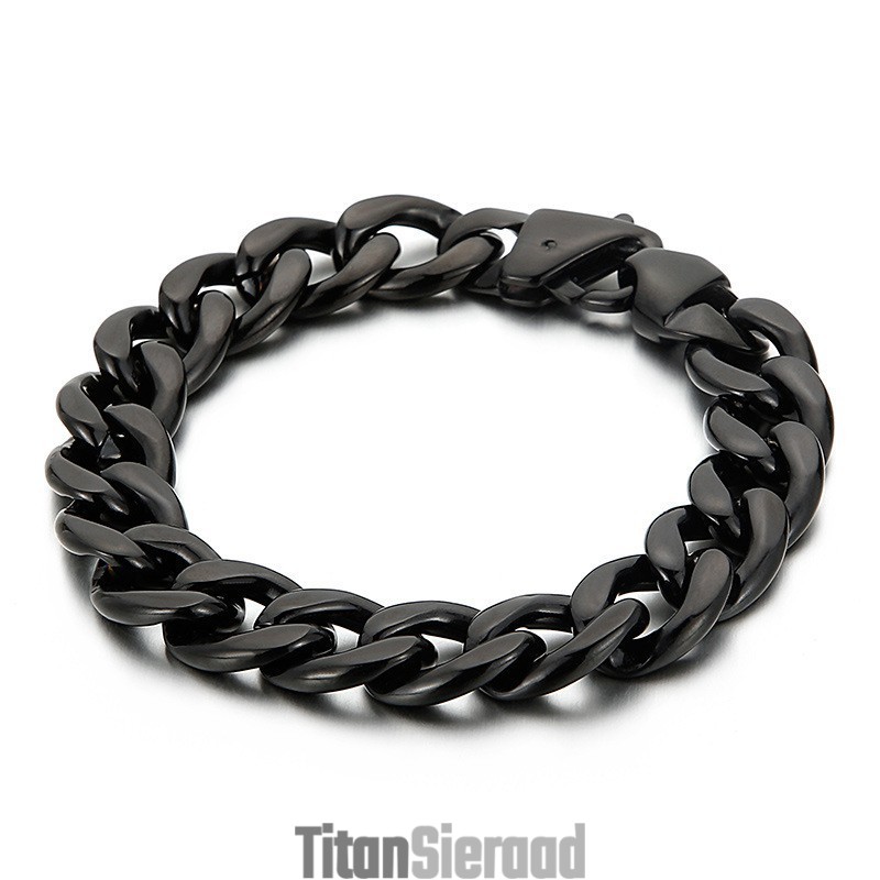 Heren Plat Geplateerde, Dubbelzijdig Gefreesde Titanium Armband Heren Plat Geplateerde, Dubbelzijdig Gefreesde Titanium Armband
