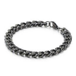 Mode Heren Titanium Vintage Platte Geborstelde Armband