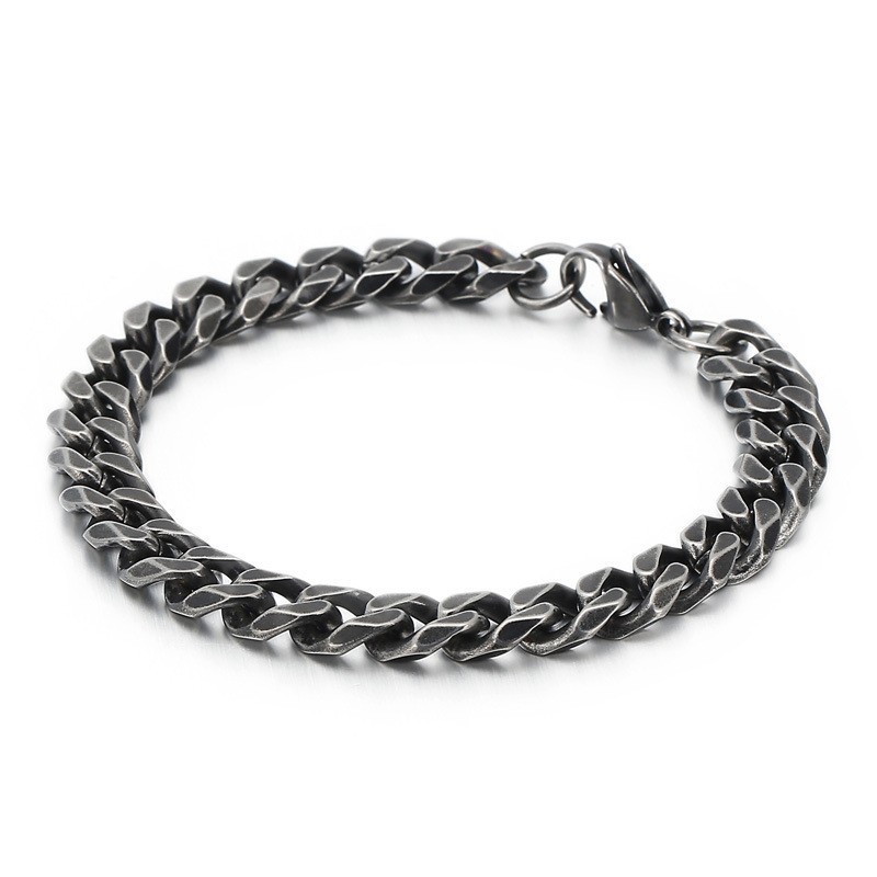 Mode Heren Titanium Vintage Platte Geborstelde Armband Mode Heren Titanium Vintage Platte Geborstelde Armband