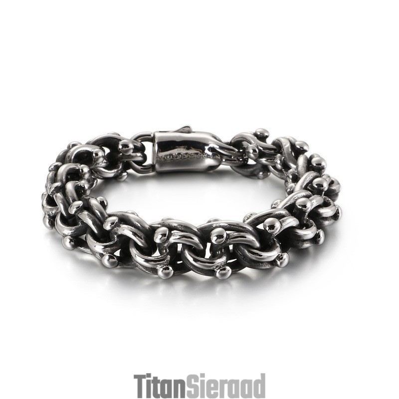 Vintage Biker Chain Rock Stijl Fietsketting Titanium Armband Vintage Biker Chain Rock Stijl Fietsketting Titanium Armband