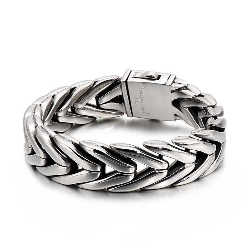 Coole Titanium Armband Met Bloemensluiting